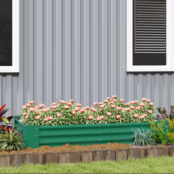 Outsunny Galvanised Raised Garden Bed, 180x90x30cm Raised Planter, Green - Additional view 6