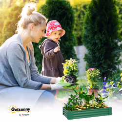 Outsunny Galvanised Raised Garden Bed, 180x90x30cm Raised Planter, Green - Additional view 7