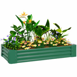 Outsunny Galvanised Raised Garden Bed, 180x90x30cm Raised Planter, Green - Additional view 8