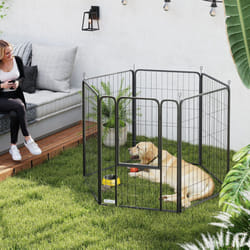 PawHut 6 Panels Dog Playpen with Secure Door for Indoor Outdoor, 100cm High