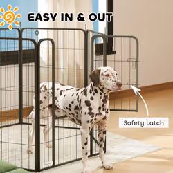 PawHut 6 Panels Dog Playpen with Secure Door for Indoor Outdoor, 100cm High - Additional view 4