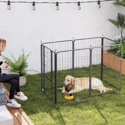 PawHut 6 Panels Dog Playpen with Secure Door for Indoor Outdoor, 100cm High - Additional view 7