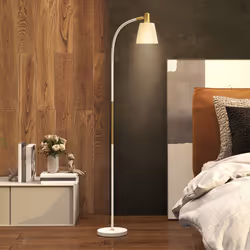 HOMCOM Spotlight Reading Standing Lamp with Adjustable Height, White