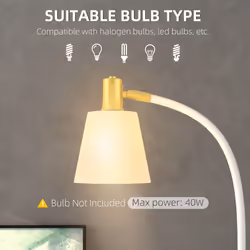 HOMCOM Spotlight Reading Standing Lamp with Adjustable Height, White - Additional view 4