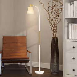 HOMCOM Spotlight Reading Standing Lamp with Adjustable Height, White - Additional view 6