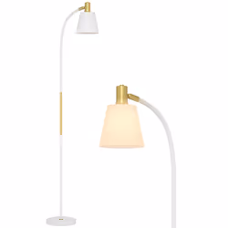 HOMCOM Spotlight Reading Standing Lamp with Adjustable Height, White - Additional view 8