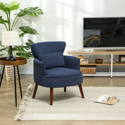 HOMCOM Armchair with Padded Seat and Backrest for Living Room, Blue