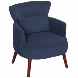 HOMCOM Armchair with Padded Seat and Backrest for Living Room, Blue - Additional view 8