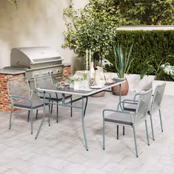 Outsunny 5 Piece PE Rattan Garden Dining Set with Cushions, Light Grey - Additional view 8