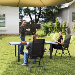 Outsunny 2PCS Folding Chair w/ Breathable Mesh Back and Seat, Black