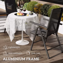 Outsunny 2PCS Folding Chair w/ Breathable Mesh Back and Seat, Black