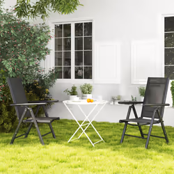 Outsunny 2PCS Folding Chair w/ Breathable Mesh Back and Seat, Black - Additional view 6