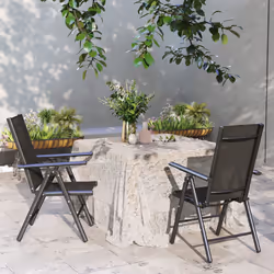 Outsunny 2PCS Folding Chair w/ Breathable Mesh Back and Seat, Black - Additional view 7