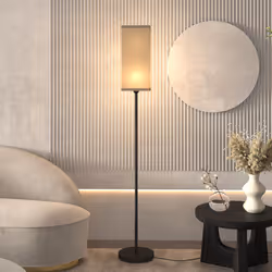 HOMCOM Standing Floor Lamp with Linen Shade for Living Room, Bedroom, Black - Additional view 8