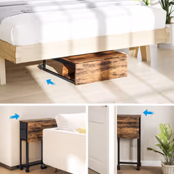 HOMCOM 63 cm Foldable Computer Desk on Wheels for Small Spaces - Brown - Additional view 7