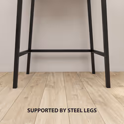 HOMCOM Industrial Vanity Desk with Mirror and Steel Legs Natural Wood Effect - Additional view 6