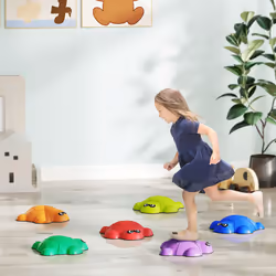 AIYAPLAY 6-Piece Kids Stepping Stones, Turtle-Shaped Stackable River Stones