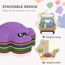 AIYAPLAY 6-Piece Kids Stepping Stones, Turtle-Shaped Stackable River Stones