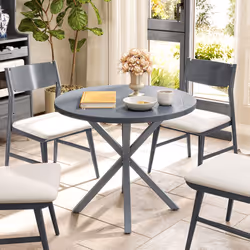 Outsunny Garden Table with Steel Frame, Wood Effect Top, for Balcony, Deck - Additional view 6