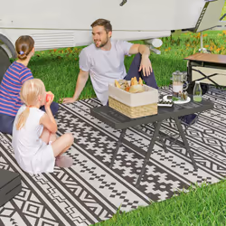 Outsunny 3 ft Folding Camping Table w/ Adjustable Heights & Mesh Desktop