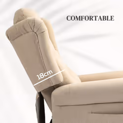HOMCOM Power Lift Recliner Armchair with Wingback, Button Tufted, Beige - Additional view 4