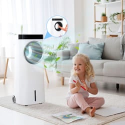 HOMCOM Bladeless Evaporative Air Cooler, 6.5L Fan, Humidifier & Air Clean