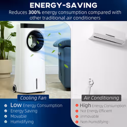 HOMCOM Bladeless Evaporative Air Cooler, 6.5L Fan, Humidifier & Air Clean