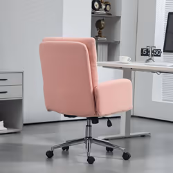 HOMCOM Upholstered Desk Chair with Height Adjustable, Pink - Additional view 6