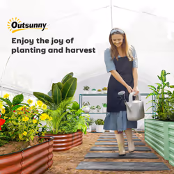 Outsunny Polytunnel Greenhouse W/ Roll-up Sidewalls, Mesh Door, 6 x 3 x 2m - Additional view 4
