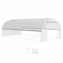 Outsunny Polytunnel Greenhouse W/ Roll-up Sidewalls, Mesh Door, 6 x 3 x 2m - Additional view 6