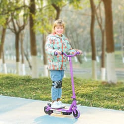 AIYAPLAY Electric Scooter for Ages 6-14 Years, with Colourful Lights, Purple