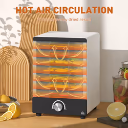 HOMCOM Food Dehydrator with 7 Tray, for Fruit, Meat, White