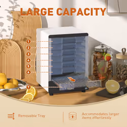 HOMCOM Food Dehydrator with 7 Tray, for Fruit, Meat, White - Additional view 5