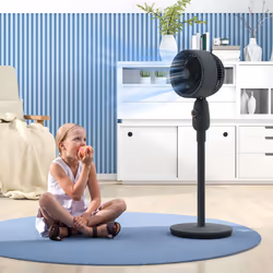 HOMCOM Pedestal Fan for Bedroom, Powerful Air Circulator with 3 Speed, Grey