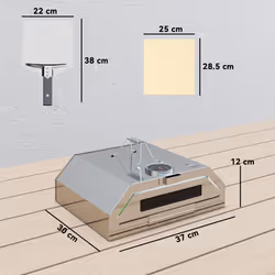 Outsunny Outdoor BBQ Pizza Oven with Thermometer for Gas/Charcoal BBQ Grills
