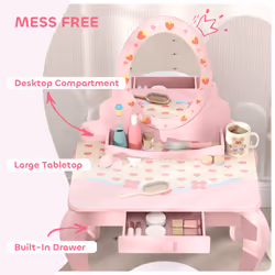 AIYAPLAY Kids Dressing Table Set, Two-Piece Children Vanity Table with Stool - Additional view 4