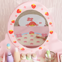AIYAPLAY Kids Dressing Table Set, Two-Piece Children Vanity Table with Stool - Additional view 8