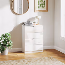 HOMCOM 4 Drawer Chest of Drawers for Bedroom, 60 x 40 x 85cm, White
