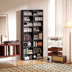 HOMCOM 640 CD Storage Unit 360 DVD Storage Tower w/ 18 Compartments Black