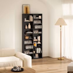 HOMCOM 640 CD Storage Unit 360 DVD Storage Tower w/ 18 Compartments Black - Additional view 7