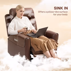 HOMCOM Overstuffed Riser and Reclining Chair with USB Ports, Remote, Brown - Additional view 5
