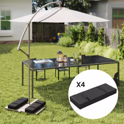 Outsunny Parasol Weights Set of 4, Parasol Base Weights Bags, Black