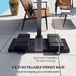 Outsunny Parasol Weights Set of 4, Parasol Base Weights Bags, Black
