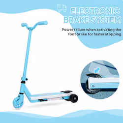 AIYAPLAY Electronic Ride on Scooter for Kids w/ Auxiliary Rear Wheels, Blue - Additional view 5