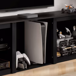 HOMCOM 160cm TV Unit w/ LED Lights for 65" TV Modern TV Stand Cabinet Black - Additional view 6