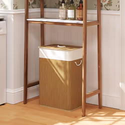 HOMCOM Laundry Hamper with Removable Washable Liner Bag, Brown