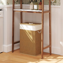 HOMCOM Laundry Hamper with Removable Washable Liner Bag, Brown