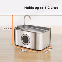 PawHut 3.2L Cat Water Fountain for Drinking Stainless Steel Ultra-Silent - Additional view 4