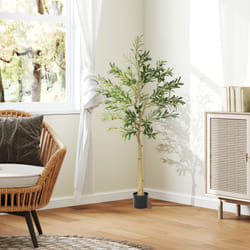 HOMCOM Indoor Artificial Plant, Faux Potted Silk Olive Tree, 150cm