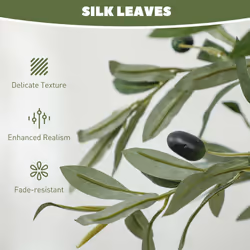 HOMCOM Indoor Artificial Plant, Faux Potted Silk Olive Tree, 150cm - Additional view 4